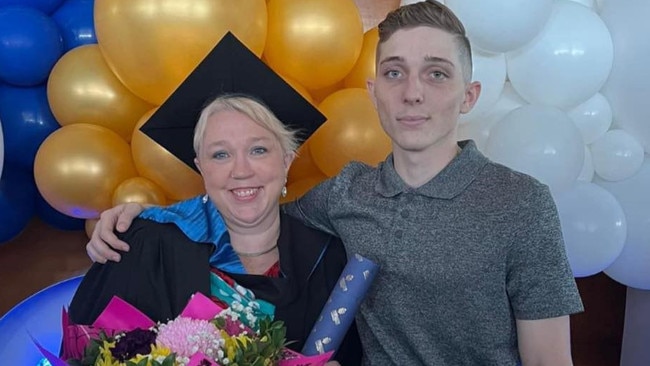 Declan Laverty – pictured alongside mum Samara Laverty – was allegedly stabbed to death at The Airport Tavern in Darwin about 9pm Sunday, March 19, 2023. Picture: Supplied