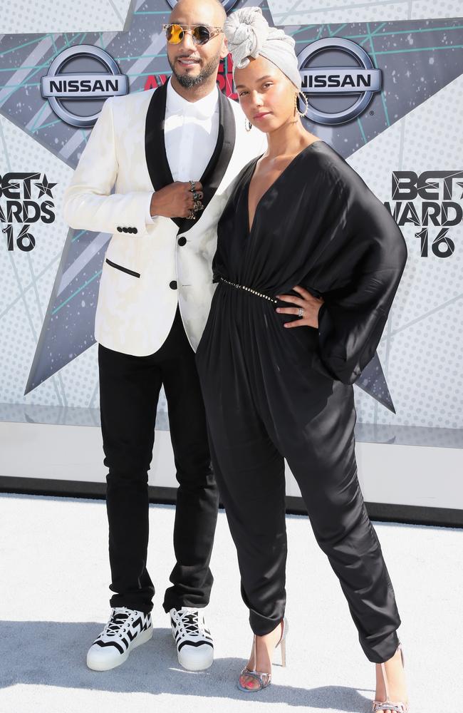 Recording artist Swizz Beatz and his wife, Alicia Keys.