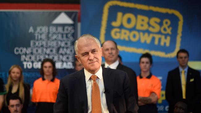 Australian Prime Minister Malcolm Turnbull speaks to Perth locals during a youth employment forum. Picture: AAP Image/Lukas Coch