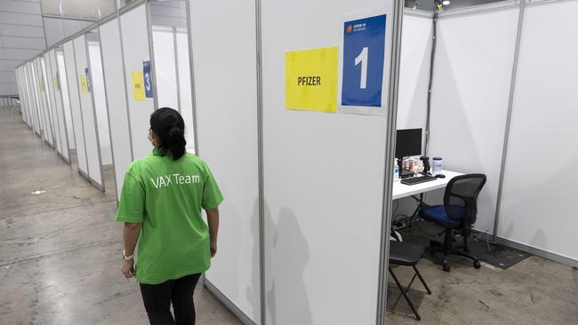 Queensland’s new mass vaccination hub at the Brisbane Convention and Exhibition Centre opens on Wednesday. Picture: Sarah Marshall