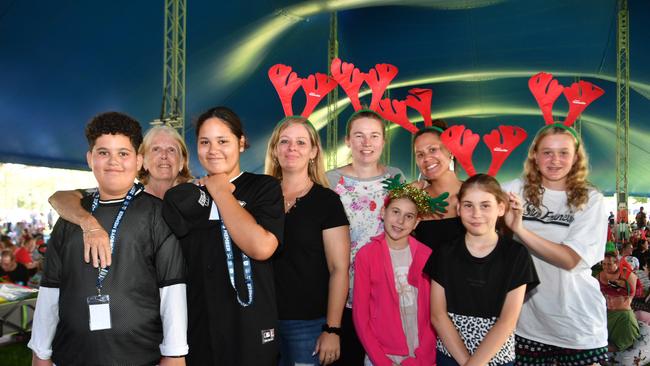 Carols by Candlelight at Riverway 2022. yriq Williams, 12, Amanda Williams, Shaelani Wlilliams, Jodie Williams, Elizabeth Lutwig, Stevie-Jade Crowe, Amilty Lutwig, Lara Lutwig and Isabella Crowe. Picture: Evan Morgan