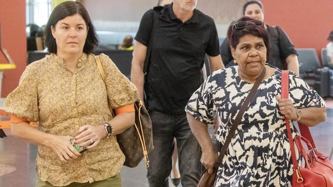 NT Chief Minister Natasha Fyles and Marion Scrymgour, MP for Lingiari, arrive in Alice Springs as the town battles severe social issues. Picture: Liam Mendes / The Australian