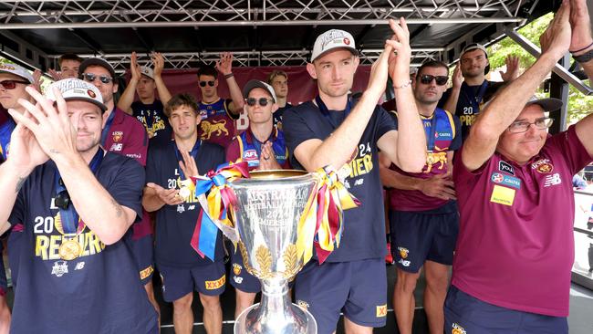 Brisbane Lions Premiership team and Lord Mayor Adrian Schrinner, Brisbane Lions Premiership Party will TODAY be held to celebrate the teamÃs incredible grand final win - on Tuesday 1st of October - Photo Steve Pohlner