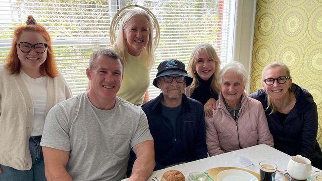 Brendan and his family for his 52nd birthday alongside Paul Gallen. Picture: Supplied