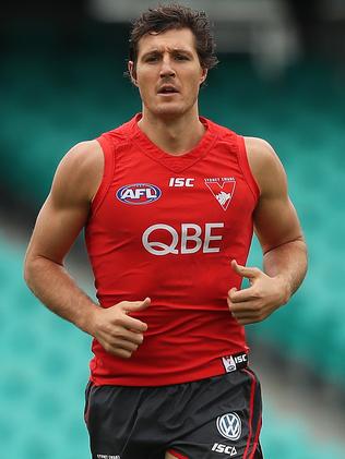 Kurt Tippett at Sydney training. Picture: Phil Hillyard