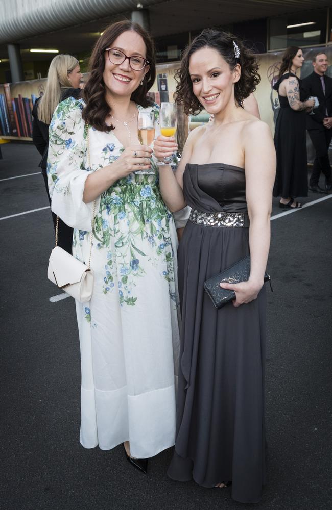 Kirstie Jesshope (left) and Hannah Williams represent RSM at the Focus HR Business Excellence Awards 2023 hosted by Toowoomba Chamber at Rumours International, Saturday, October 21, 2023. Picture: Kevin Farmer