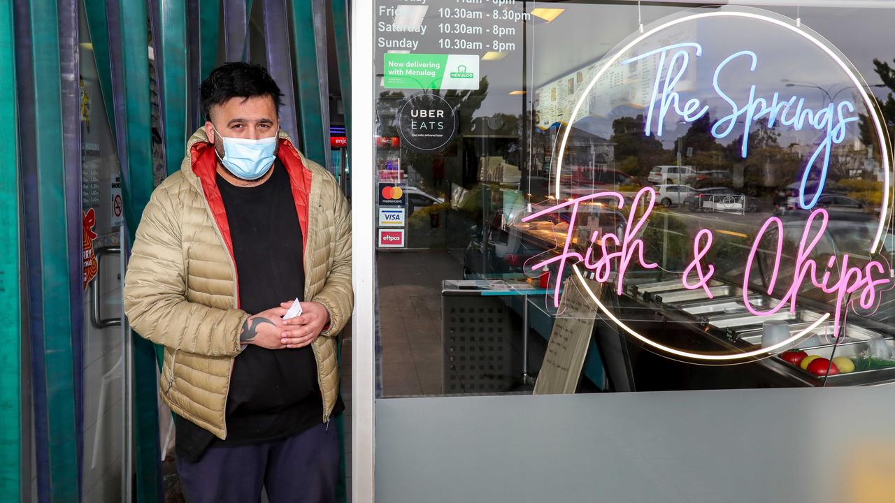 Viren Jhullar, owner of The Springs Fish and Chips Central, has been hit hard by lockdowns. Picture: Tim Carrafa