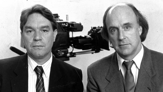 Bryan Dawe and John Clarke in 1990.