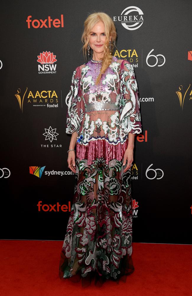 Nicole Kidman at the AACTA Awards in Sydney in 2018. Picture: Dan Himbrechts