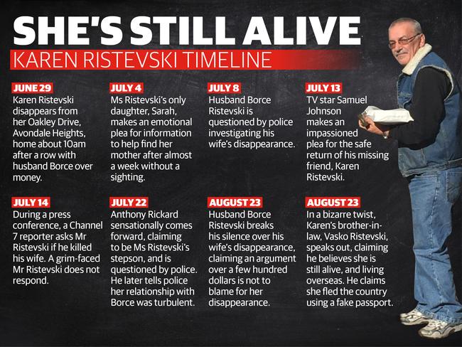 Vasko Ristevski, Mrs Ristevski’s brother-in-law, believes she has fled overseas.