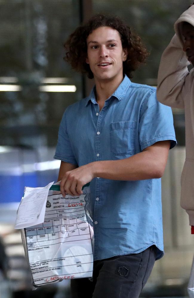 Harry Hronopoulos leaves the Surry Hills Police Centre on Sunday. Picture: Damian Shaw