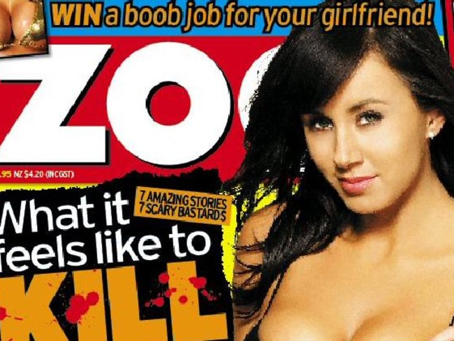 The controversial ‘boob job’ competition that appeared in Zoo magazine in 2007. Picture: Supplied.