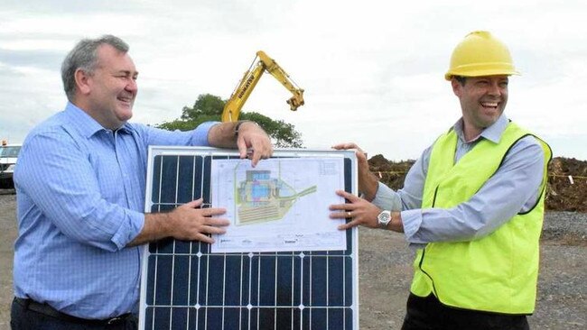 Adam Wyatt (right) has overseen many major projects for Bundaberg council including the $71m Rubyanna Waste Water Treatment Plant.