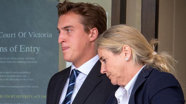 James Brayshaw’s son Henry with his mother, Sarah. Picture: Jay Town