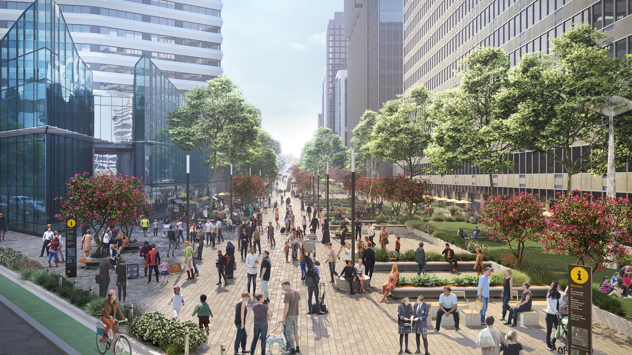 An artist’s impression of proposed Miller Place plaza at North Sydney, which supporters say desperately needs an injection of funds from the NSW government.