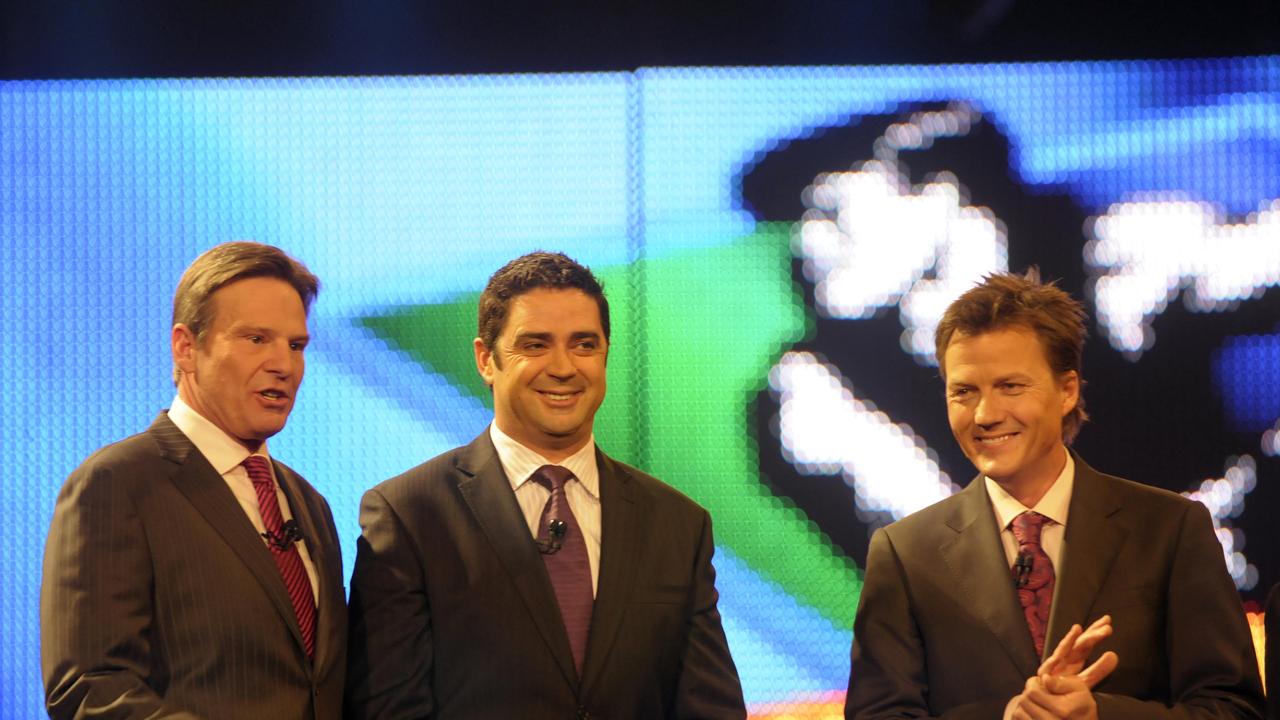  2008. The Footy Show. Grand Final edition. Sam Newman, Garry Lyon and James Brayshaw. 
