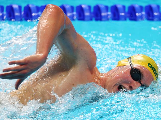 BUDAPEST, HUNGARY - JULY 30:  Mack Horton of Australia competes during the Men's 1500m Freestyle Final on day seventeen of the Budapest 2017 FINA World Championships on July 30, 2017 in Budapest, Hungary.  (Photo by Clive Rose/Getty Images)