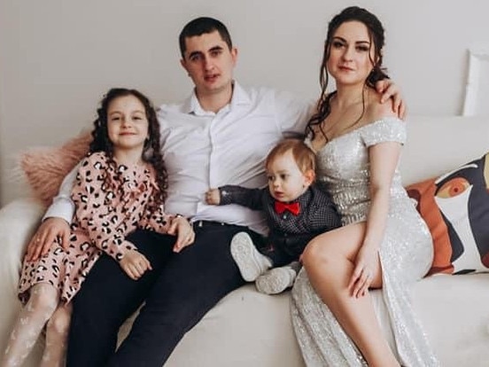 Sergey and Anna Zhigulina, who had to flee Ukraine with their two small children after Russian armed forces invaded their home city of Kherson. They are moving to Australia and will stay at a Duffys Forest property until they are settled in Sydney. Picture: Facebook (Anna Zhigulina)