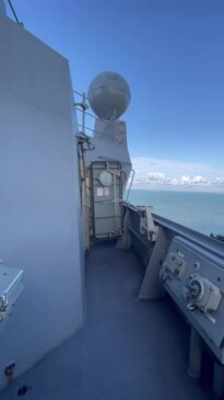 Aboard the HMAS Adelaide before it sets sail on the Indo-Pacific Endeavour