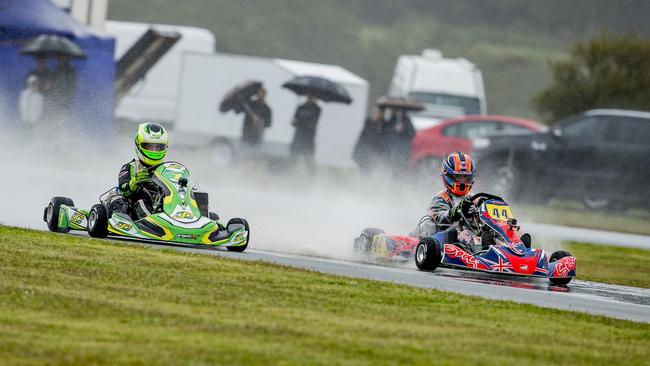 Race of Stars Elite KZ2 final at the now closed Xtreme Karting complex in Pimpama. Picture: Jerad Williams