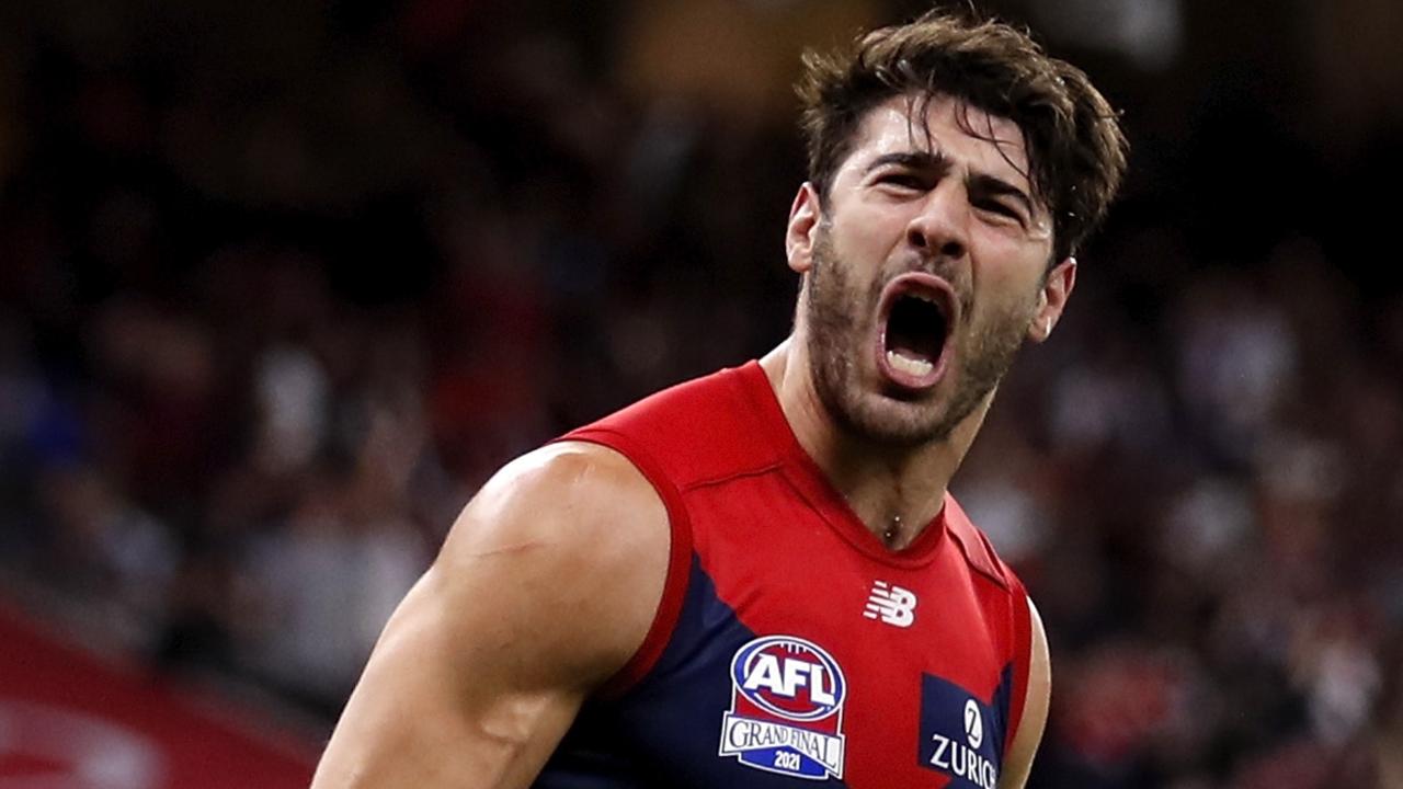 Christian Petracca and the Demons could play a grand final rematch against the Western Bulldogs to kick off the 2022 AFL season. Picture: Dylan Burns/AFL Photos via Getty Images