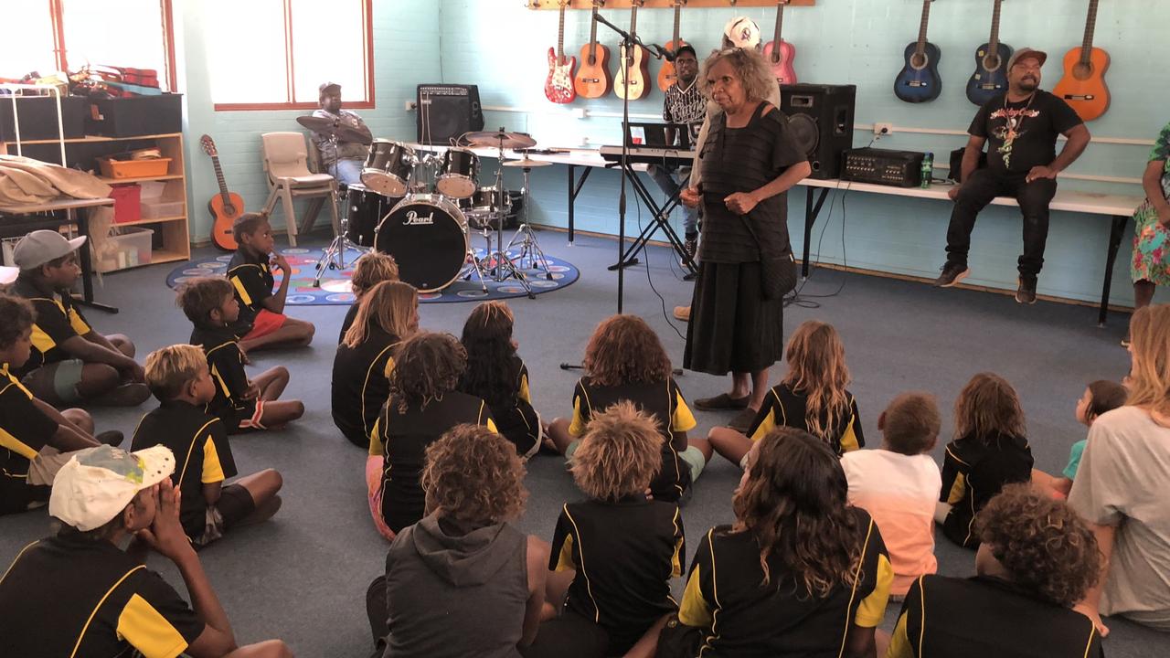 Areyonga teacher Tarna Andrews teaching students. Picture: Supplied