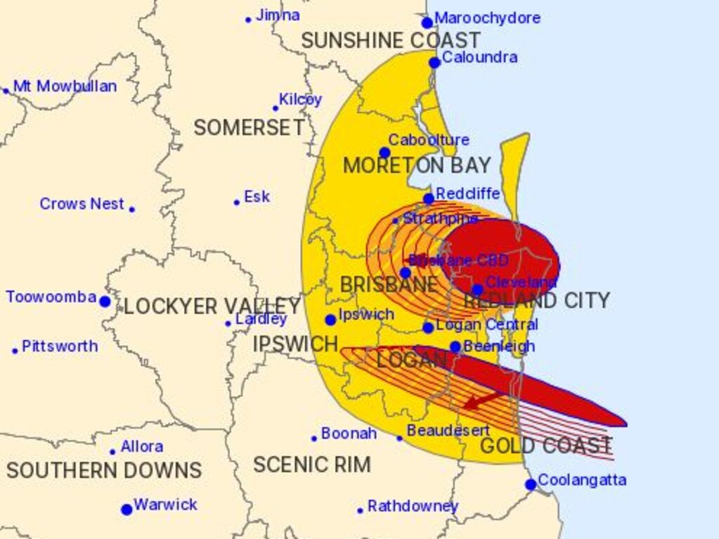 The 5.56am storm warning from the BOM.