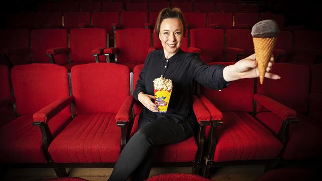 Star Theatre general manager Katrine Elliot who is offering take away Choc Tops and Popcorn for Night Out at Your Place at Invermay. Picture Chris Kidd