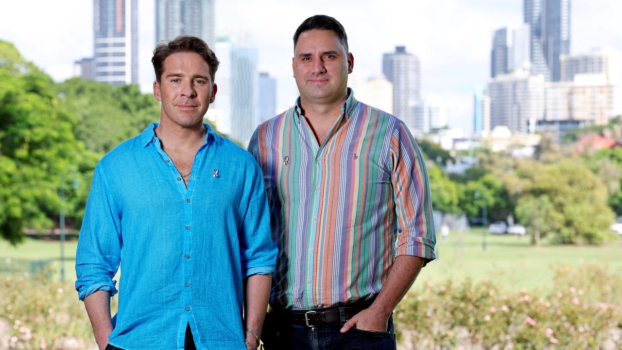 DV campaigner Ben Bjarnesen (right) with actor and singer Hugh Sheridan. Photo: Tara Croser.