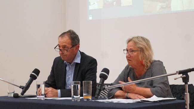 UniSA Business Professor Lin Crase and Helen Strickland, chair of the South Eastern Professional Fishermen's Association (SEPFA) participated in a panel discussion on how trading relations between China and Australia have impacted the state's South East region. Picture: Jessica Ball