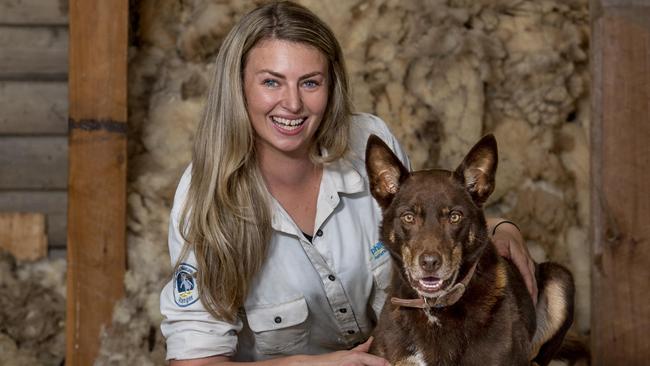 Chloe Dann with Rip the Kelpie. Picture: Zoe Phillips