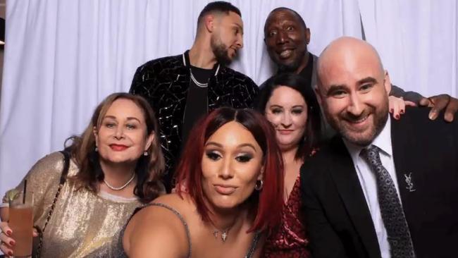 Ben Simmons with his family, including father Dave Simmons, father Julie Simmons, sister Oliva Simmons and half-brother Sean Tribe. Picture: Twitter