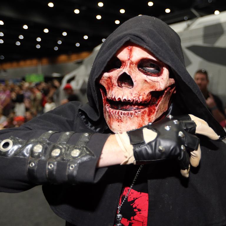 Supanova at Gold Coast Convention Centre. Martin Cunningham, 30, Brisbane, dressed as the Killer Convicts has been attending Supanova for nine years. Photo by Richard Gosling