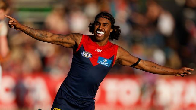 Kysaiah Pickett lights up Alice Springs. Picture: Michael Willson/AFL Photos via Getty Images