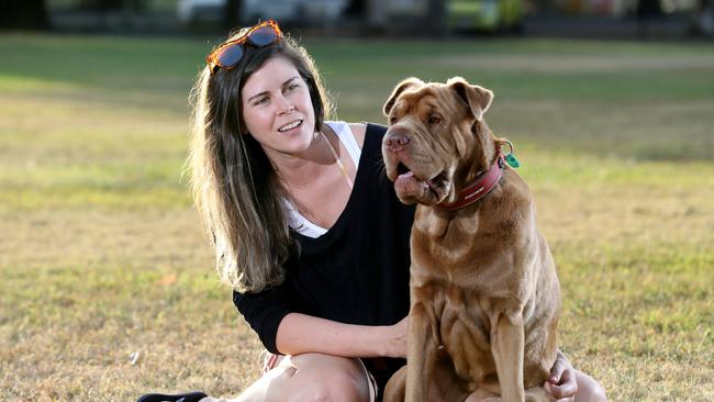 Kristen Mercer from Earlville with her 4 year old sharpie cross Lulu. PICTURE: STEWART McLEAN