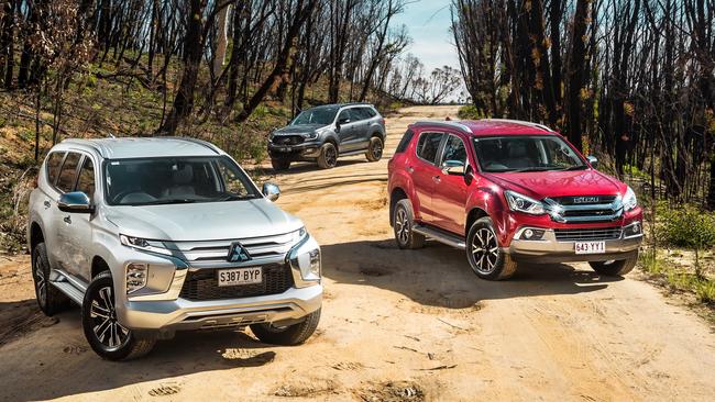 Mitsubishi Pajero Sport, Isuzu MU-X and Ford Everest are all based on utes. Photo by Thomas Wielecki.