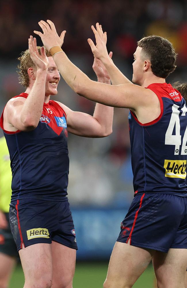 Clayton Oliver finished with 25 disposals. Picture: Kelly Defina/Getty Images