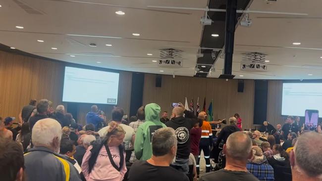 Tense scenes unfolded at the City of Council meeting on Tuesday. Picture: Facebook