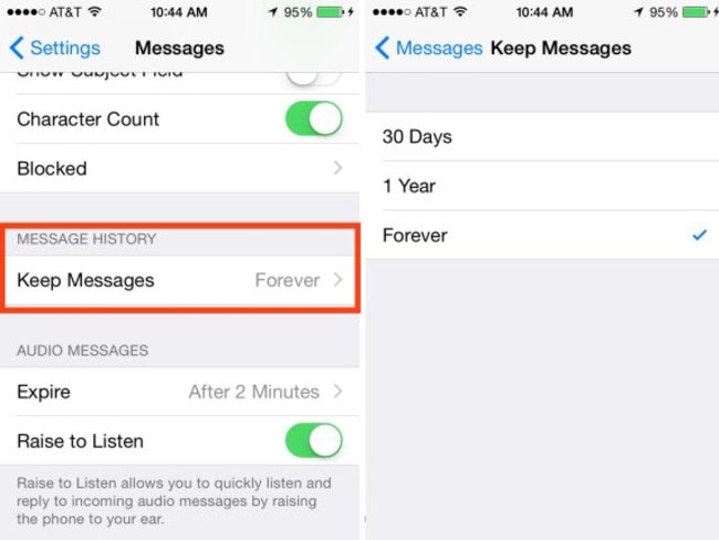 If you’re not sentimental about your texts, give them a time limit. Picture: Kerry Flynn