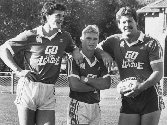 Alfie Langer was a true giant of Origin, here he is in the early days with Peter Jackson and Gene Miles.