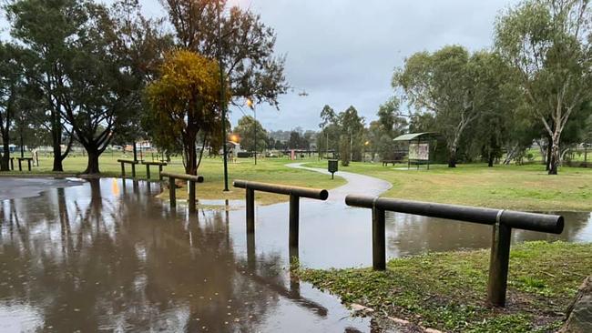 Heavy rain has flooded Queens Park in Warwick (Photo: Zilla Gordon).