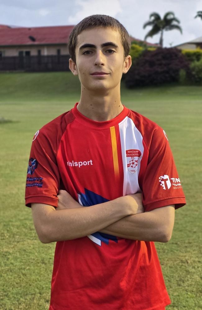 Mackay Wanderers Football Club player Bryden Murdoch ahead of his 2025 Football Queensland Premier League season. Picture: Mackay Wanderers FC.