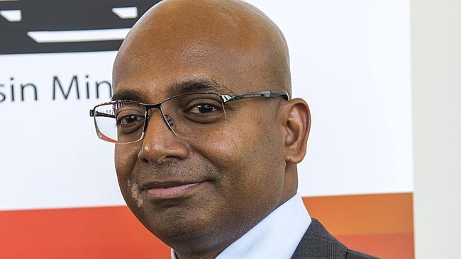 Adani Australia chief executive Jeyakumar Janakaraj at the Bowen Basin Mining Club Meeting in Queensland. Picture: Daryl Wright