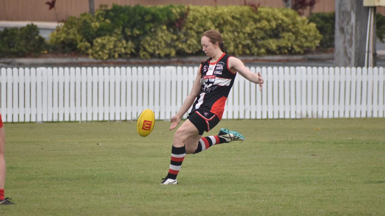 Aleisha Middleton in the North Mackay Saints and Eastern Swans clash in the senior women's McDonald's Mackay Cup, August 21, 2021. Picture: Matthew Forrest
