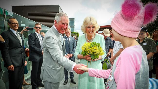 Prince Charles, Prince of Wales and Camilla, Duchess of Cornwall brought joy to patients during their visit to Lady Cilento Children's Hospital. (Pic: Patrick Hamilton)