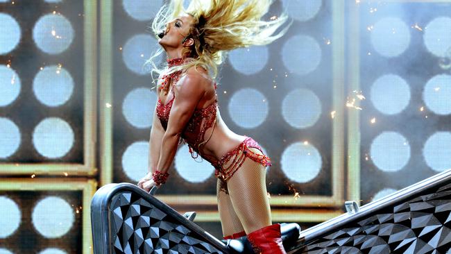 Britney Spears performs onstage during the 2016 Billboard Music Awards.