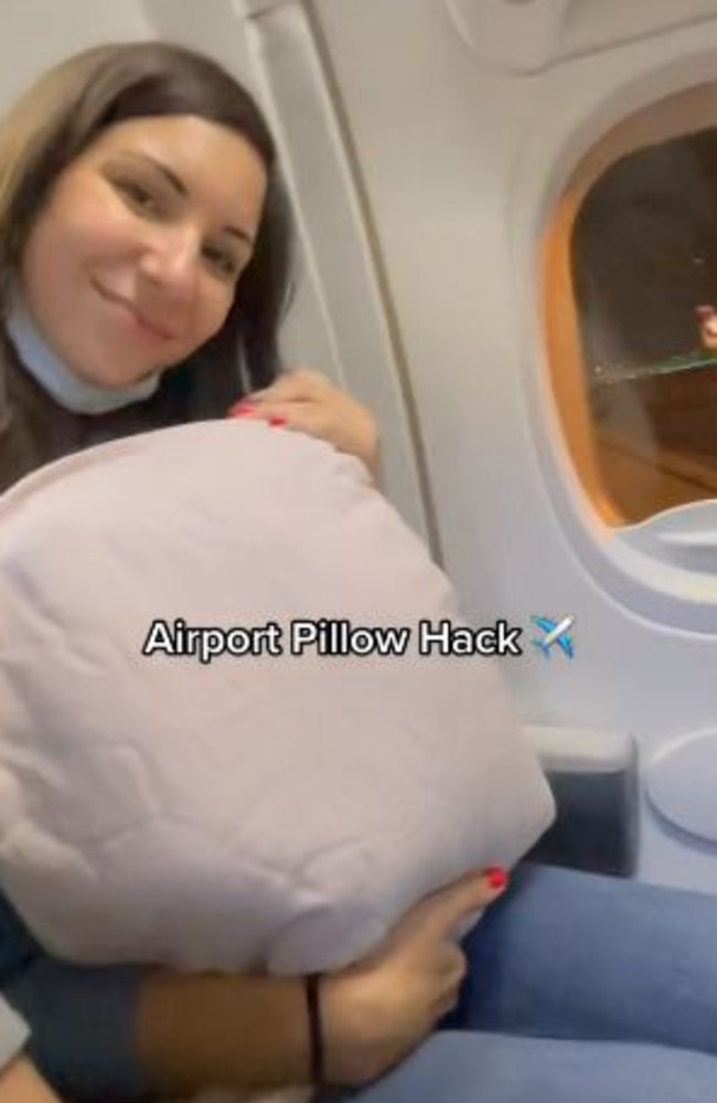 Inflatable pillow 'travel hack' called 'embarrassing