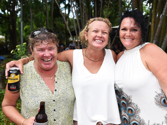 Donna Grotaers, Meagen Slade and Gail Arnold at the Noonamah Tavern Frog Races. PICTURE: Justin Kennedy