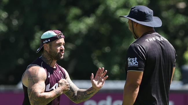 Adam Reynolds in action at Broncos training at Red Hill. Pics Adam Head