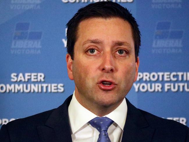 Opposition Leader Matthew Guy will unveil a plan to give officers with a Senior Constable ranking or higher the power to issue the restrictive orders on-the-spot. Picture: AAP